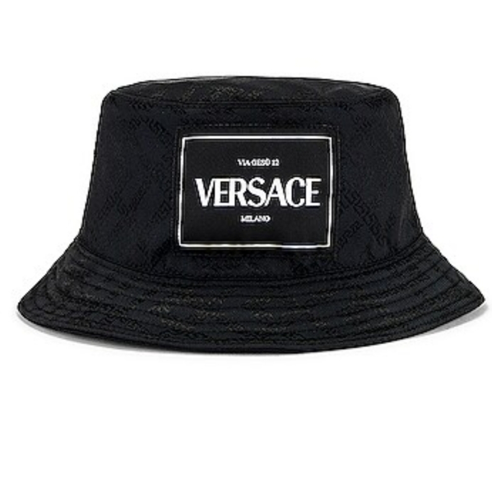VERSACE Logo Patch Bucket Hat